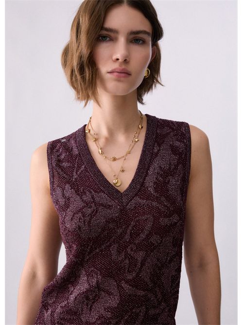 Top in pizzo lamé LIU JO | WF6097MA26S/X0786